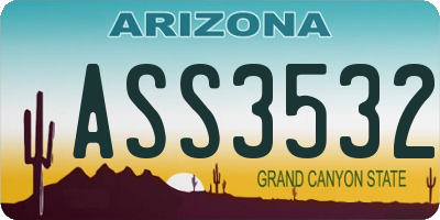 AZ license plate ASS3532