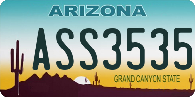 AZ license plate ASS3535