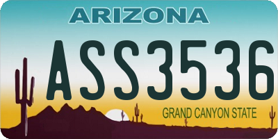 AZ license plate ASS3536