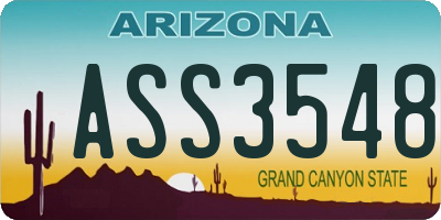 AZ license plate ASS3548