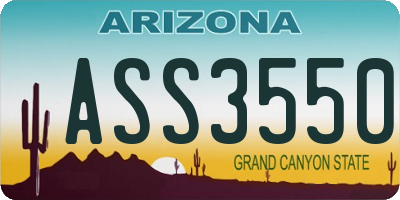 AZ license plate ASS3550
