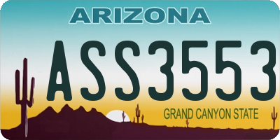 AZ license plate ASS3553