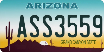 AZ license plate ASS3559