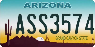 AZ license plate ASS3574