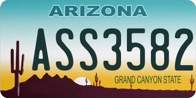 AZ license plate ASS3582