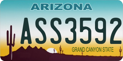 AZ license plate ASS3592