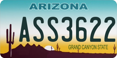 AZ license plate ASS3622