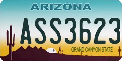 AZ license plate ASS3623