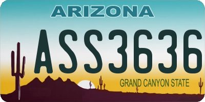 AZ license plate ASS3636