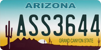 AZ license plate ASS3644