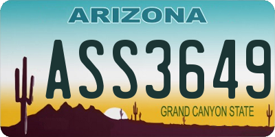 AZ license plate ASS3649
