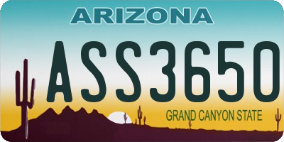 AZ license plate ASS3650