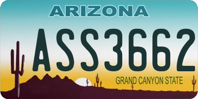 AZ license plate ASS3662