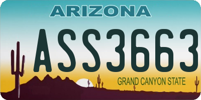 AZ license plate ASS3663