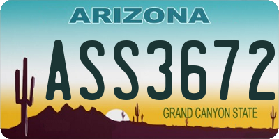 AZ license plate ASS3672