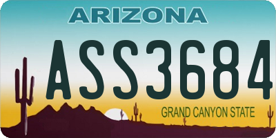 AZ license plate ASS3684
