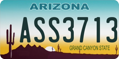AZ license plate ASS3713