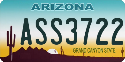 AZ license plate ASS3722