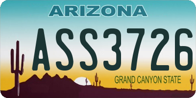 AZ license plate ASS3726