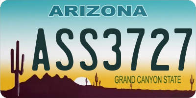 AZ license plate ASS3727