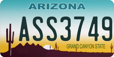 AZ license plate ASS3749