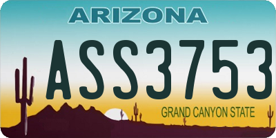 AZ license plate ASS3753