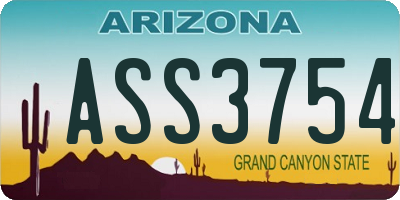 AZ license plate ASS3754