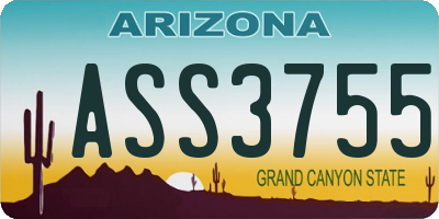 AZ license plate ASS3755
