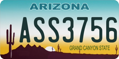 AZ license plate ASS3756