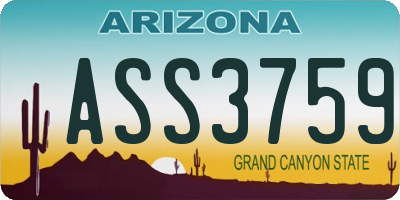 AZ license plate ASS3759