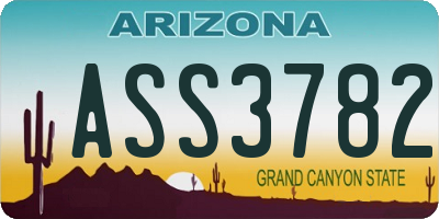 AZ license plate ASS3782