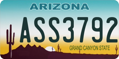 AZ license plate ASS3792