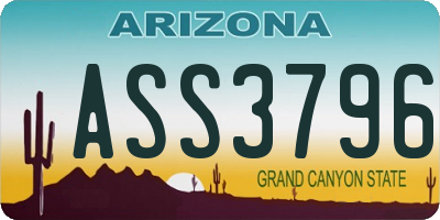 AZ license plate ASS3796