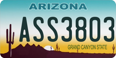 AZ license plate ASS3803