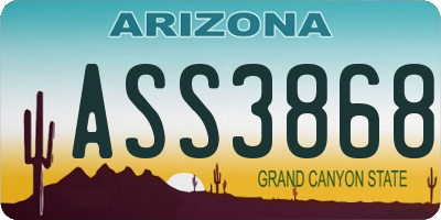 AZ license plate ASS3868