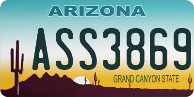 AZ license plate ASS3869