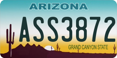 AZ license plate ASS3872