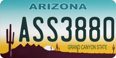 AZ license plate ASS3880