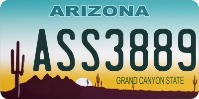 AZ license plate ASS3889