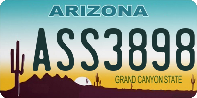 AZ license plate ASS3898