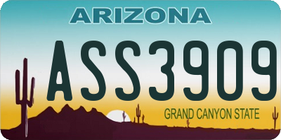 AZ license plate ASS3909