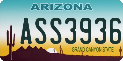 AZ license plate ASS3936