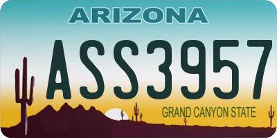 AZ license plate ASS3957