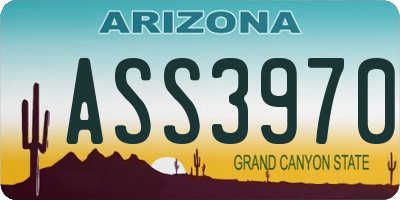AZ license plate ASS3970
