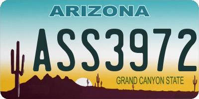 AZ license plate ASS3972
