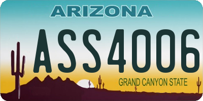 AZ license plate ASS4006