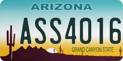 AZ license plate ASS4016