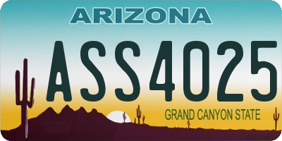 AZ license plate ASS4025