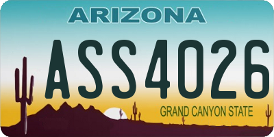 AZ license plate ASS4026