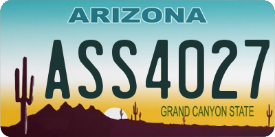 AZ license plate ASS4027